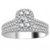 Single Halo Round Diamond Cluster Bridal Set Single Halo Round Diamond Cluster Bridal Set