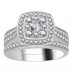 Single Halo Round Diamond Cluster Bridal Set