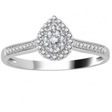 Single Halo Diamond Cluster Shoulder Set Ring
