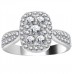 Single Halo Diamond Cluster Shoulder Set Ring