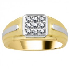 4mm Mens Round Diamond Ring
