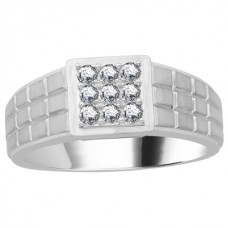 4mm Mens Round Diamond Ring