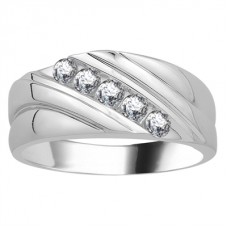 4mm Mens Round Diamond Ring