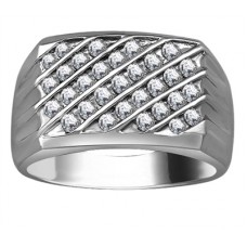 4.5mm Mens Round Diamond Ring