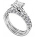 Princess Diamond Shoulder Set Ring With Matching Band