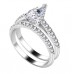 Pear Diamond Shoulder Set Ring With Matching Band Pear Diamond Shoulder Set Ring With Matching Band