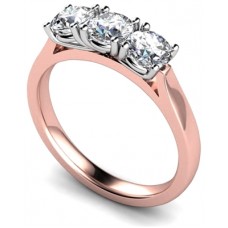 1.00ct Si1/f Round Diamond Trilogy Ring