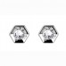 Round Diamond Hexagon Shaped Earrings Round Diamond Hexagon Shaped Earrings