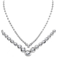 Elegant V Shaped Round Diamond Necklace