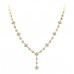 Elegant Floral Y Shaped Round Diamond Necklace