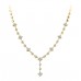 Elegant Floral Y Shaped Round Diamond Necklace