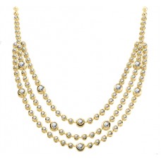 Elegant Three Strand Round Diamond Necklace