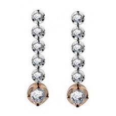 Elegant Round Diamond Drop Earrings