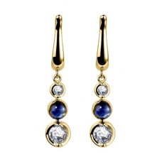 Blue Sapphire & Diamond Drop Earrings