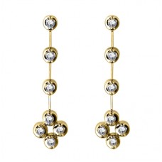 Elegant Round Diamond Drop Earrings
