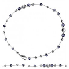 Elegant Diamond & Blue Sapphire Tennis Bracelet