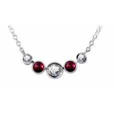 Round Diamond & Ruby Necklace