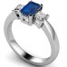 Emerald Blue Sapphire & Diamond Trilogy Ring