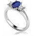 Oval Blue Sapphire & Diamond Trilogy Ring