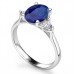 Blue Sapphire Oval & Trillian Diamond Trilogy Ring