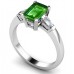 Emerald & Baguette Diamond Trilogy Ring