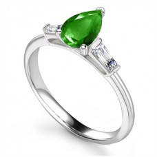 Elegant Emerald Diamond Trilogy Ring Elegant Emerald Diamond Trilogy Ring