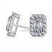 Radiant Diamond Single Halo Earrings Radiant Diamond Single Halo Earrings