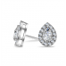 Pear Diamond Single Halo Earrings