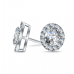 Oval Diamond Single Halo Earrings