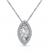 Marquise Shaped Diamond Single Halo Pendant