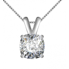 Modern Cushion Diamond Solitaire Pendant