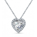 Heart Shaped Diamond Single Halo Pendant