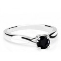 Round Black Diamond Solitaire Ring