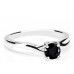 Round Black Diamond Solitaire Ring