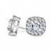 Asscher Diamond Single Halo Earrings Asscher Diamond Single Halo Earrings