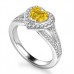 Fancy Yellow Pear Diamond Single Halo Infinity Style Ring
