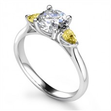 Round Diamond & Yellow Sapphire Ring Round Diamond & Yellow Sapphire Ring