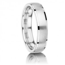 5mm Court Shape Brushed Finish Wedding Band