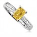 Fancy Yellow Radiant Diamond Shoulder Set Ring
