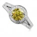 Certified 0.91ct Vs/yellow Cushion Diamond Ring