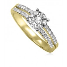 0.85ct Si2/f Round Diamond Shoulder Set Ring