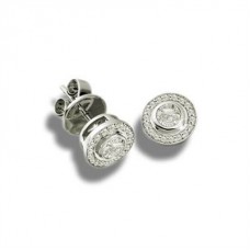0.44ct Vs/ef Round Diamond Halo Earrings