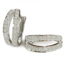 0.45ct Si/fg Round Diamond Hoop Earrings
