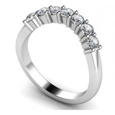 0.75ct I1/de Round Diamond Half Eternity Ring