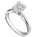 Certified 0.70ct Si2/g Princess Diamond Ring