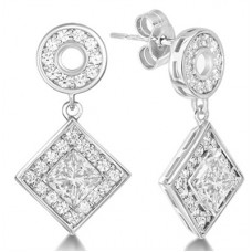 1.00ct Si/fg Diamond Cluster Earrings