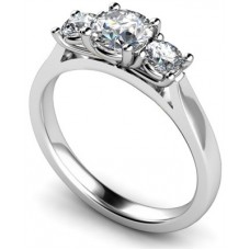 0.53ct Fg/si Round Diamond Trilogy Ring