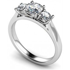 0.65ct Si2/f Round Diamond Trilogy Ring