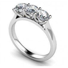 0.72ct Si/fg Round Diamond Trilogy Ring