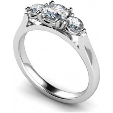 0.98ct Si/fg Round Diamond Trilogy Ring